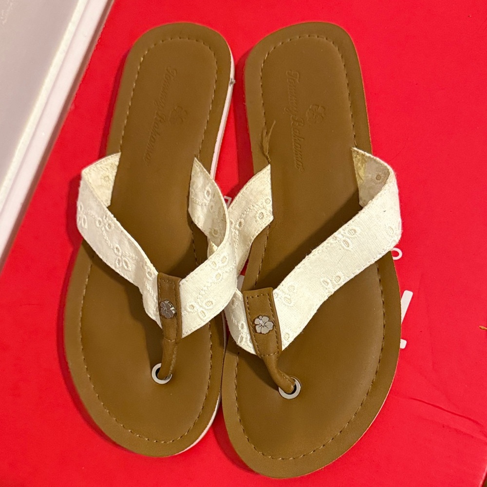 Tommy Bahama Tan and Cream Women's Sandals